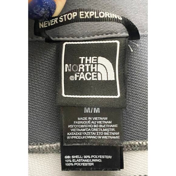 The North Face Men's Lightweight Windbreaker Vest Gray Red Front Zipper Logo Med - Picture 5 of 10